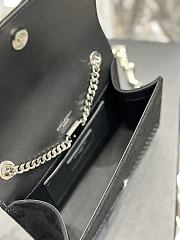 Fortok Saint Laurent Black Kate Velour Shoulder Bag 20x13.5x5.5cm - 5