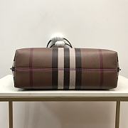 Fortok Burberry E-Canvas Check Tote Dark Birch Brown 34x14x28cm - 5