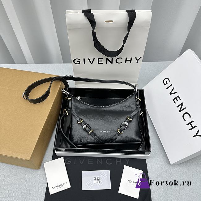 Fortok Givenchy Black Voyou Party Leather Shoulder Bag 24x18x3.5cm - 1