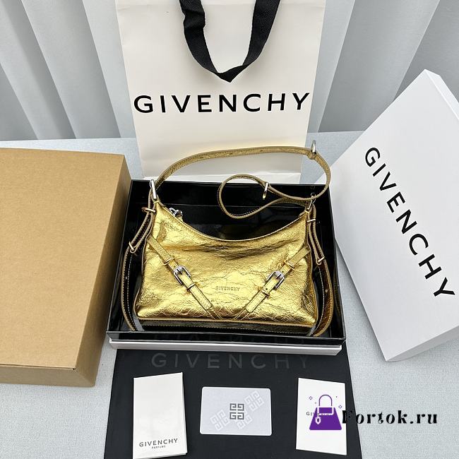 Fortok Givenchy Gold Voyou Party Leather Shoulder Bag 24x18x3.5cm - 1