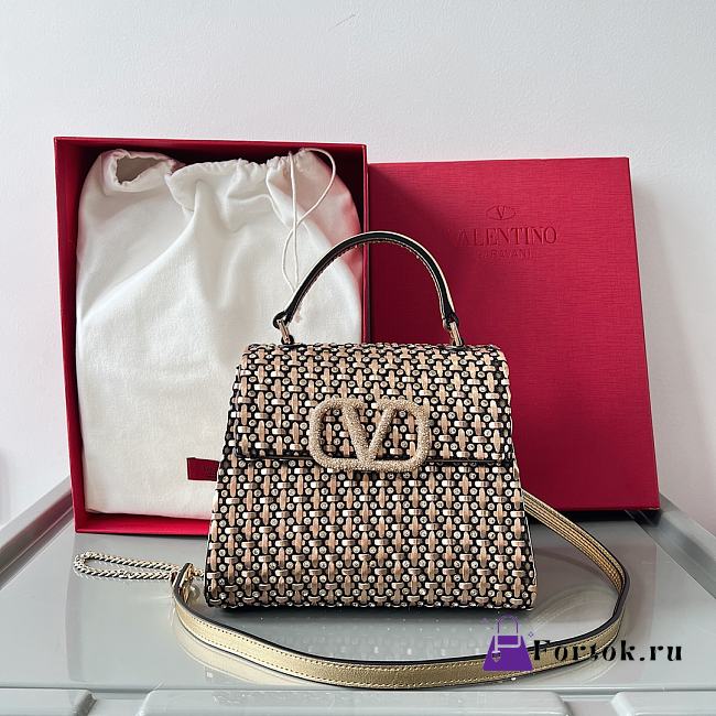 Fortok Valentino 2023 Natural Weaving Tote Bag 22x17x9cm  - 1