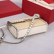 Fortok Valentino Rockstud Shoulder Bag in Boucle Raffia 22.5x5x16cm - 3