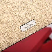 Fortok Valentino Rockstud Shoulder Bag in Boucle Raffia 22.5x5x16cm - 4
