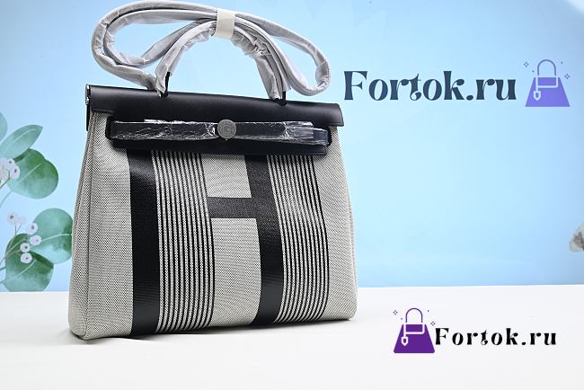 Fortok Hermes Herbag Love Horse Black and White Stripes 25×31×﻿10cm - 1