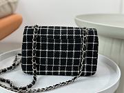 Fortok Chanel Wool Tweed & Gold-Tone Metal Bag Black 20cm - 3