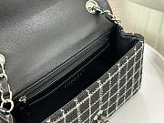Fortok Chanel Wool Tweed & Gold-Tone Metal Bag Black 20cm - 2