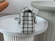 Fortok Chanel Wool Tweed & Gold-Tone Metal Bag White 20cm - 5