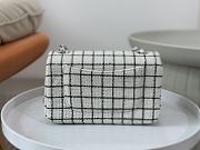 Fortok Chanel Wool Tweed & Gold-Tone Metal Bag White 20cm - 3