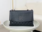 Fortok Chanel A07095 Black Flap CC Silver Chain Shoulder Bag 32x7.5x19cm - 1