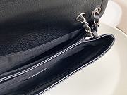 Fortok Chanel A07095 Black Flap CC Silver Chain Shoulder Bag 32x7.5x19cm - 2