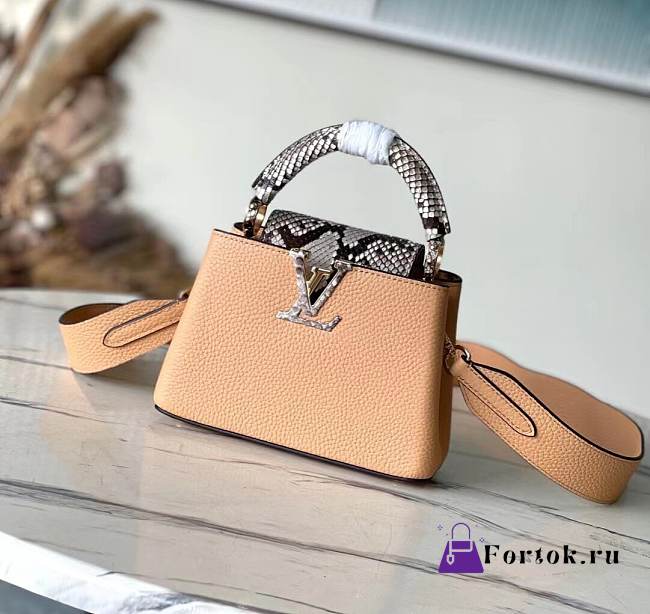 Fortok Louis Vuitton Capucines Mini Bag Brown N81985 21x14x8cm - 1