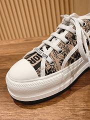 Fortok Dior Platform Sneakers Beige and Black Cotton Embroidered with Plan de Paris Motif - 3