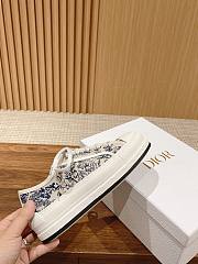 Fortok Dior Sneakers Blue Toile de Jouy Embroidered Cotton - 5