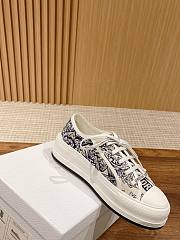 Fortok Dior Sneakers Blue Toile de Jouy Embroidered Cotton - 4
