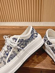 Fortok Dior Sneakers Blue Toile de Jouy Embroidered Cotton - 3