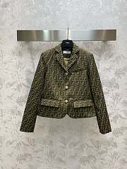 Fortok Fendi Monogram Brown Fabric Blazer - 1