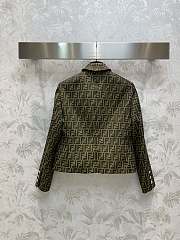 Fortok Fendi Monogram Brown Fabric Blazer - 6
