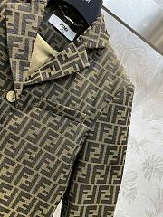 Fortok Fendi Monogram Brown Fabric Blazer - 4