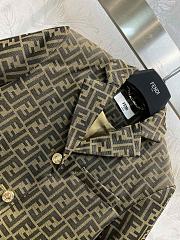 Fortok Fendi Monogram Brown Fabric Blazer - 3