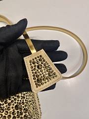 Fortok Prada Small Panier Crystal-Embellished Tote Bag Gold 15x16x9.5cm - 3