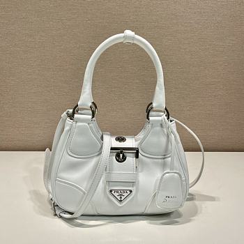 Fortok Prada White Moon Padded Nappa-Leather Bag 22.5x16x7.5cm