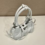 Fortok Prada White Moon Padded Nappa-Leather Bag 22.5x16x7.5cm - 6