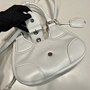 Fortok Prada White Moon Padded Nappa-Leather Bag 22.5x16x7.5cm - 2