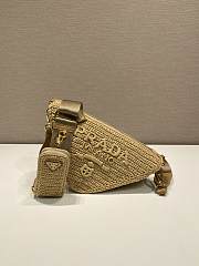 Fortok Prada Logo-plaque Shoulder Bag Beige 26x14x10.5cm - 1