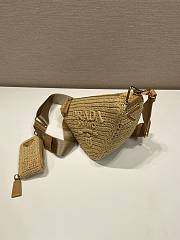 Fortok Prada Logo-plaque Shoulder Bag Beige 26x14x10.5cm - 6