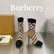 Fortok Burberry Knitted Check Sock Boots Brown - 4