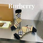 Fortok Burberry Knitted Check Sock Boots Beige - 3