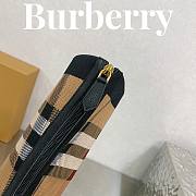 Fortok Burberry Black Brown Check Over-the-knee Boots - 6