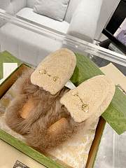 Fortok Gucci Fur Loafers Beige - 6