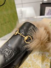 Fortok Gucci Fur & Leather Loafers Black - 5