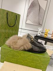 Fortok Gucci Fur & Leather Loafers Black - 4