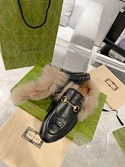 Fortok Gucci Fur & Leather Loafers Black - 3