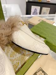 Fortok Gucci Fur & Leather Loafers White - 6