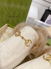 Fortok Gucci Fur & Leather Loafers White - 4