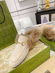 Fortok Gucci Fur & Leather Loafers White - 3