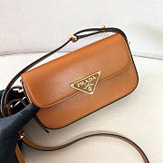 Fortok Prada Brown Calfskin Leather Shoulder Bag 20.5x10.5x4cm - 1