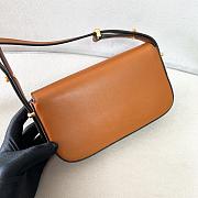 Fortok Prada Brown Calfskin Leather Shoulder Bag 20.5x10.5x4cm - 3