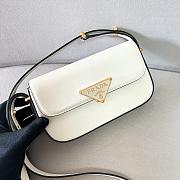 Fortok Prada White Calfskin Leather Shoulder Bag 20.5x10.5x4cm - 1