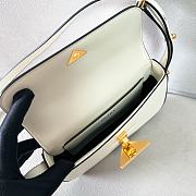 Fortok Prada White Calfskin Leather Shoulder Bag 20.5x10.5x4cm - 3