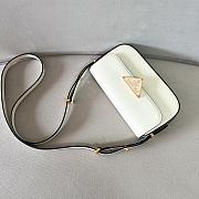 Fortok Prada White Calfskin Leather Shoulder Bag 20.5x10.5x4cm - 2