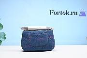 Fortok Chanel Flap Bag Denim 23x14x8cm - 2