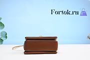 Valentino One Stud Nappa Bag With Chain Brown 19x14x11cm - 5