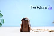 Valentino One Stud Nappa Bag With Chain Brown 19x14x11cm - 2