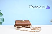 Valentino One Stud Nappa Bag With Chain Brown 19x14x11cm - 3