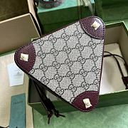 Fortok Gucci GG Canvas Bucket Bag Burgundy 18x16x5cm - 4