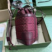 Fortok Gucci GG Canvas Bucket Bag Burgundy 18x16x5cm - 2